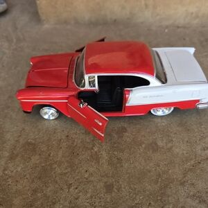 Classic Red and White Toy Car